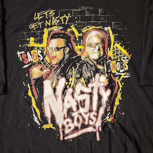 Nasty Boys WWE WCW Wrestling 4XL Shirt Spray Paint Tag Team Pro Crate - Picture 2 of 4